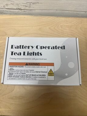 White Battery Operated Tea Lights - Safe Flameless LED Candles.